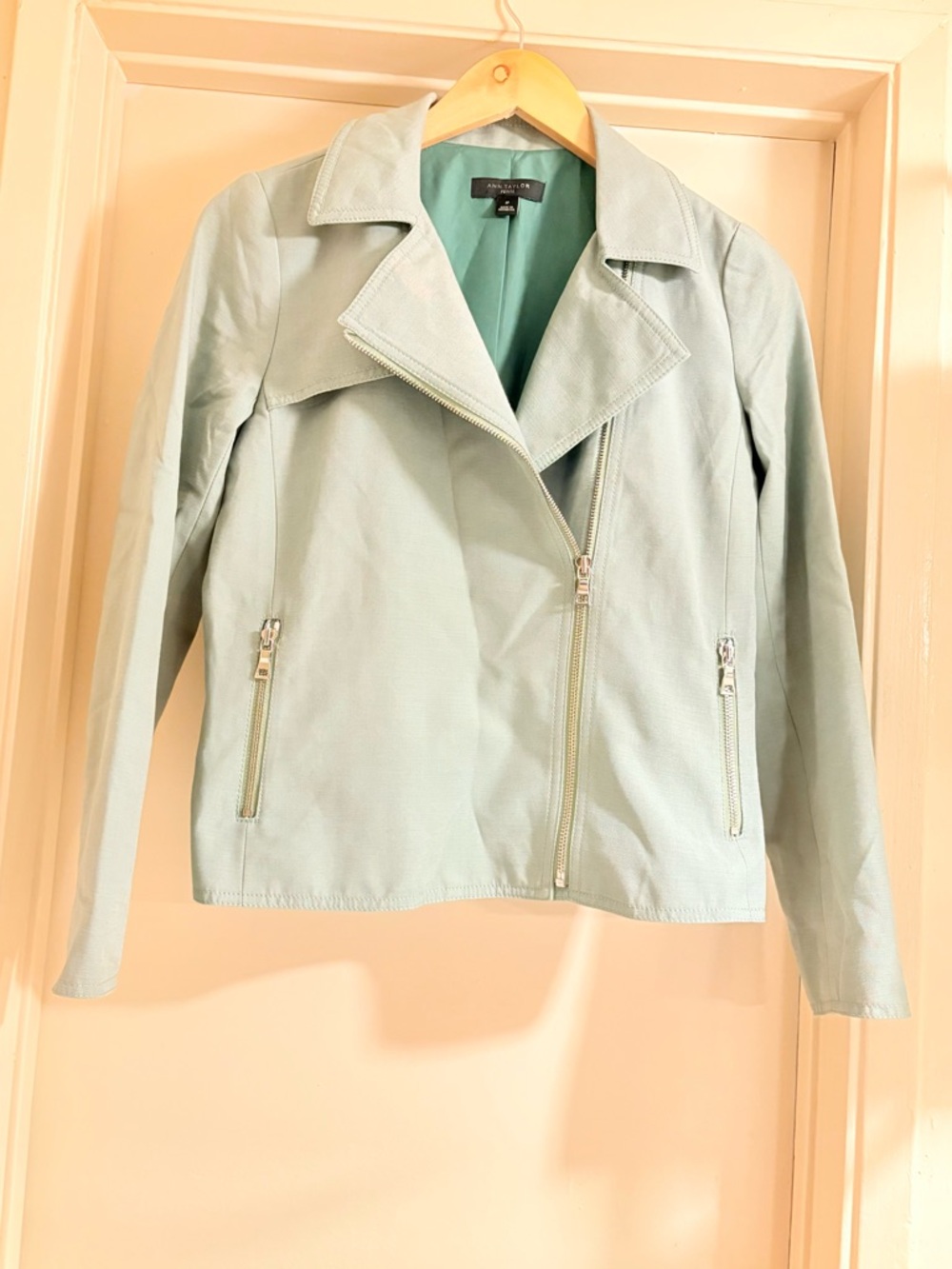 Ann Taylor Mint Green Asymmetrical Jacket - Picture 6 of 7